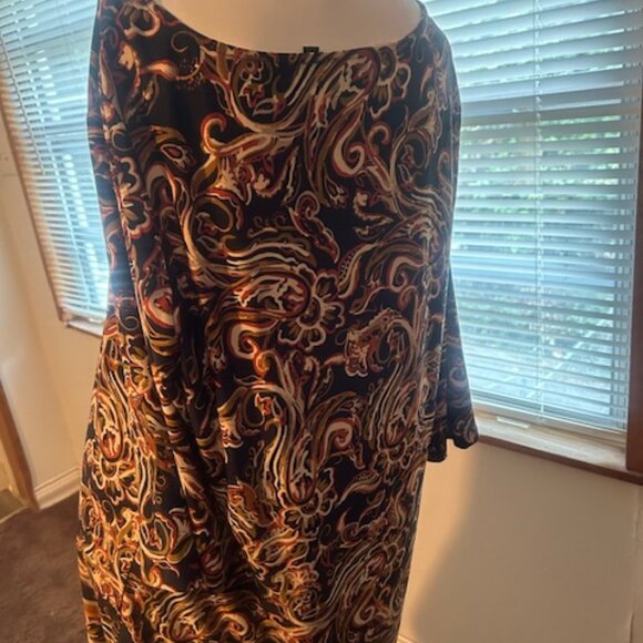 La Vanya Multi-color 3/4 sleeves Paisley dress, size 1X - Picture 4 of 5